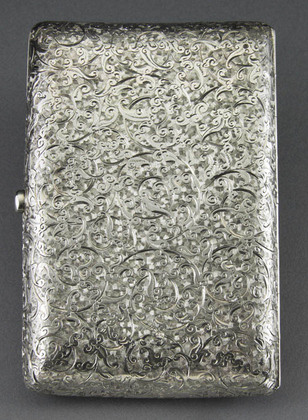 Antique Silver Cigarette Case - Hayes Family Crest